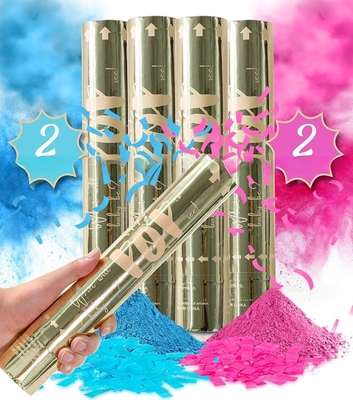Pink Party Time Confetti Shooter Biodegradable For Birthday Wedding