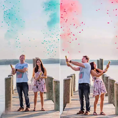 Safe Powder Gender Reveal Cannon Custom Confetti Poppers Handheld