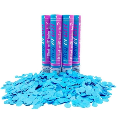 Baby Gender Reveal Confetti Cannon Blue or Pink Boy or Girl Party Popper Slip 30/45/60cm