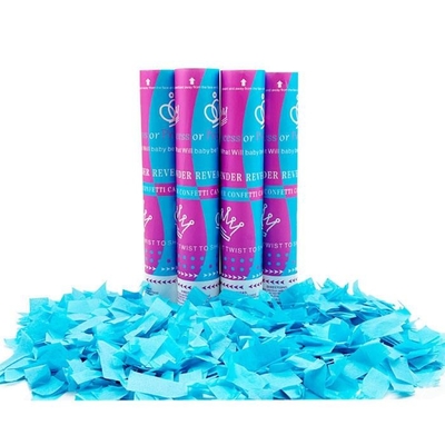 Baby Gender Reveal Confetti Cannon Blue or Pink Boy or Girl Party Popper Slip 30/45/60cm