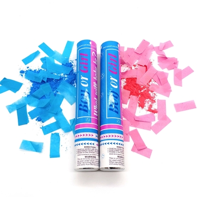 Custom Biodegradable Confetti Smoke Cannon Gender Reveal Confetti Powder Cannon Blue Pink