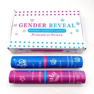 Blue Pink Boy Girl Gender Reveal Confetti Launcher Biodegradable Flameproof Party Confetti Popper
