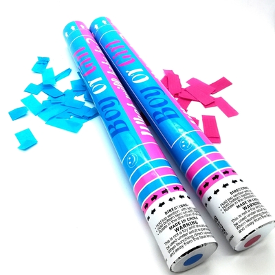 Custom Biodegradable Confetti Smoke Cannon Gender Reveal Confetti Powder Cannon Blue Pink