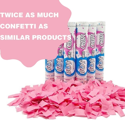 Customized Logo Gender Reveal Confetti Party Popper with Biodegradable Flameproof Material