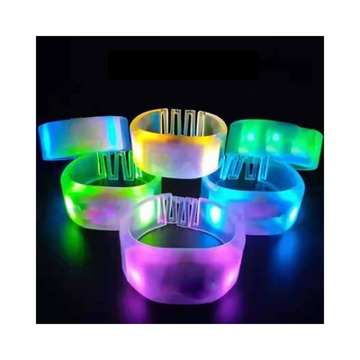 Party supplies remote control led light bracelet lumineux led flashing wristband with 15 lighting colors