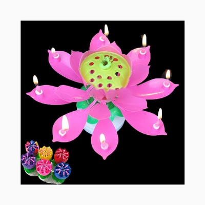 Birthday Cake Candle Lotus Singing Birthday Cake Firework Candle Birthday Party Spinning Lotus Candle