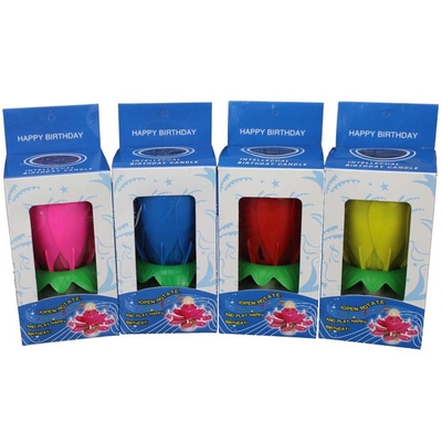 Multicolor Spinning Musical Birthday Candle Flower For Celebration