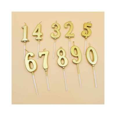 Champagne Gold Birthday Candles Number 0-9 Cake Topper Happy Birthday Decoration For Women Men Girls Boys Party