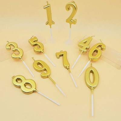 Champagne Gold Birthday Candles Number 0-9 Cake Topper Happy Birthday Decoration For Women Men Girls Boys Party