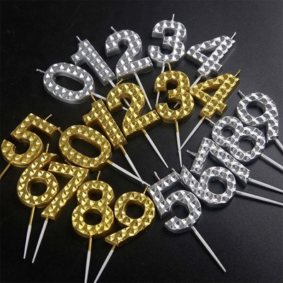 Champagne Gold Birthday Candles Number 0-9 Cake Topper Happy Birthday Decoration For Women Men Girls Boys Party