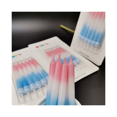 Gradient Colors Spiral Stick Birthday Cake Candles 2 Color Print Method