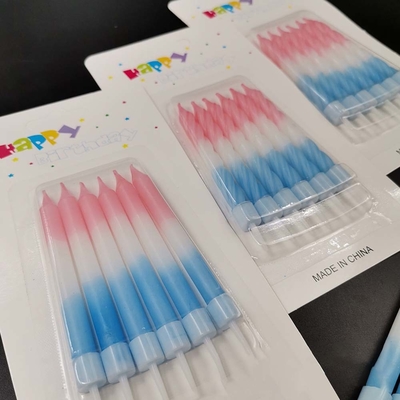 Gradient Colors Spiral Stick Birthday Cake Candles 2 Color Print Method
