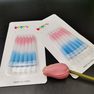 Gradient Colors Spiral Stick Birthday Cake Candles 2 Color Print Method