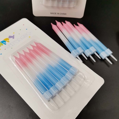 Gradient Colors Spiral Stick Birthday Cake Candles 2 Color Print Method