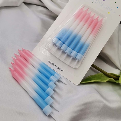 Gradient Colors Spiral Stick Birthday Cake Candles 2 Color Print Method
