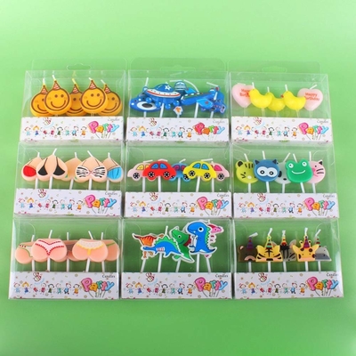 Cartoon Car Shaped Art Candles for Kids Cake Decoration Handmade in Mexico About 110g