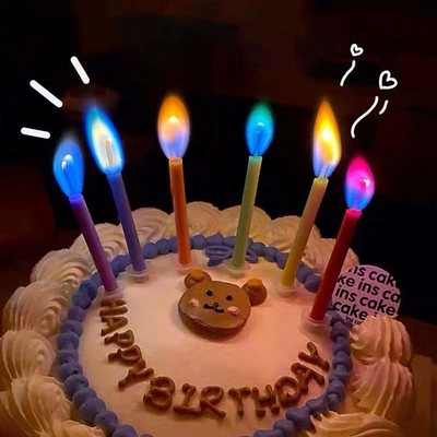 Creative Rainbow Flame Candle for Party Decoration and Birthday Celebration