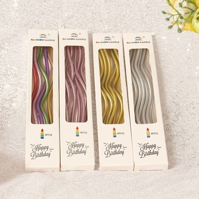 Gold Thread Curve Candles Silver Birthday Cake Candles Birthday Party Decorations