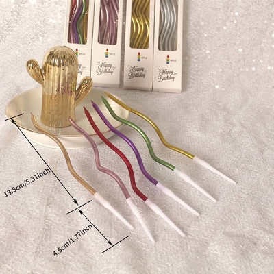 Gold Thread Curve Candles Silver Birthday Cake Candles Birthday Party Decorations