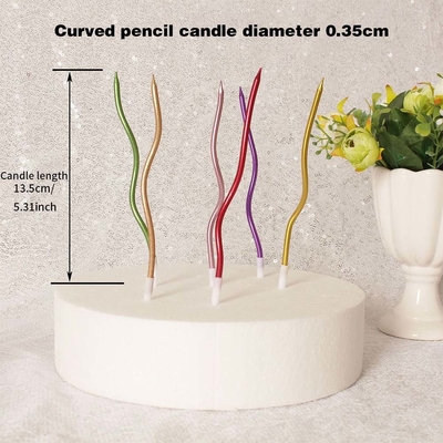 Gold Thread Curve Candles Silver Birthday Cake Candles Birthday Party Decorations