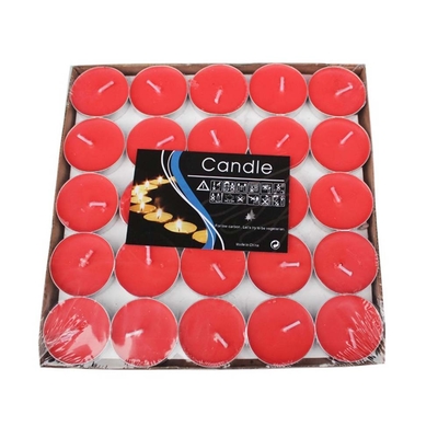 Colorful Tea Light Candle for Home and Wedding Decoration in Single Package Size 4X4X2 cm