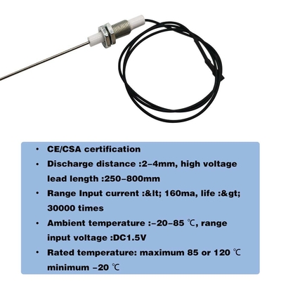 AA Battery Two Exits Grill Igniter With Spark Plug Wire 1 Meters Long Two Electrodes