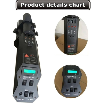 Electronic Fireworks Gun with Three Head Spray and Customized Ribbon Design 50W-10kw Power