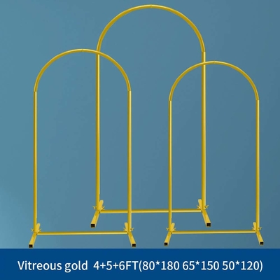 Gold Metal Floral Display Frame Round Top Backdrop Stand Wedding Welcome Backdrop Flower Balloon Arch