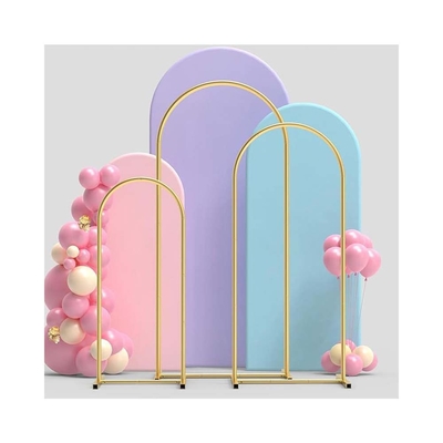 Gold Metal Floral Display Frame Round Top Backdrop Stand Wedding Welcome Backdrop Flower Balloon Arch