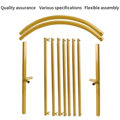 Gold Metal Floral Display Frame Round Top Backdrop Stand Wedding Welcome Backdrop Flower Balloon Arch