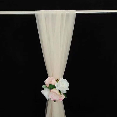 Custom Polyester Tulle Fabric Soft Dyeing Pure Color For Outdoor Wedding Decoration