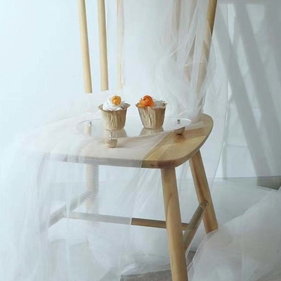 Custom Polyester Tulle Fabric Soft Dyeing Pure Color For Outdoor Wedding Decoration