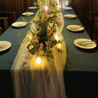 Custom Polyester Tulle Fabric Soft Dyeing Pure Color For Outdoor Wedding Decoration