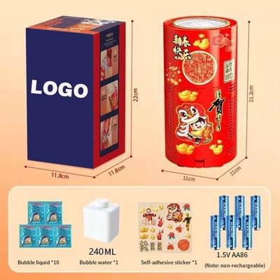 Chinese New Year Gift Dmx Tiktok Full-Automatic Electric Bubble Blowing Toys Reusable Fireworks Bubble Machine