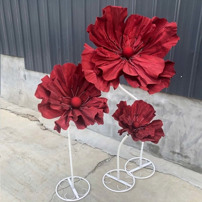 Customized Red Giant Flower Set Made of PE Foam for Wedding Party Decorative Display