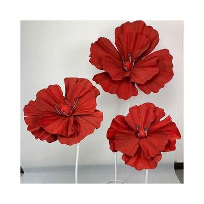 Customized Red Giant Flower Set Made of PE Foam for Wedding Party Decorative Display