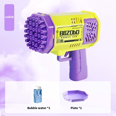 Bubble Gun Rocket 69 Holes Soap Bubbles Machine Christmas Gift Gun Shape Automatic Blower With Light Toys For Kids