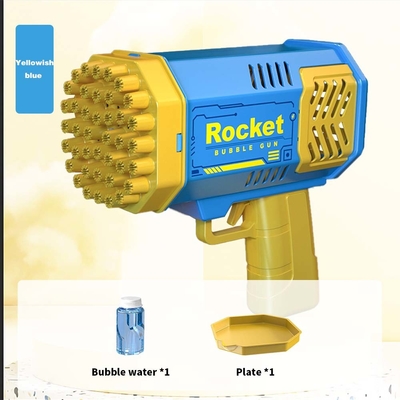 Bubble Gun Rocket 69 Holes Soap Bubbles Machine Christmas Gift Gun Shape Automatic Blower With Light Toys For Kids