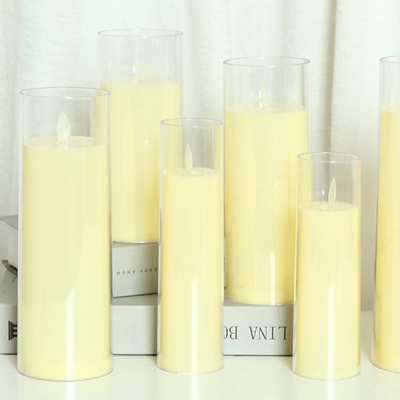 Father's Day Flameless Flickering Candle in LED Acrylic Cup for Birthday Decoration