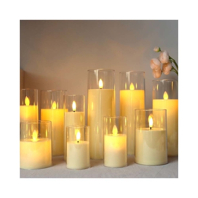 Flameless Plastic LED Pillar Candles Customized for Father's Day Occasion