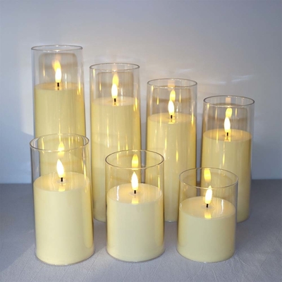 Flameless Plastic LED Pillar Candles Customized for Father's Day Occasion