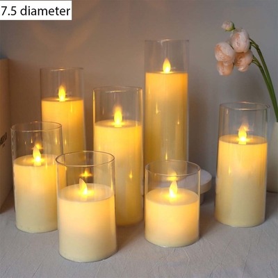 Flameless Plastic LED Pillar Candles Customized for Father's Day Occasion