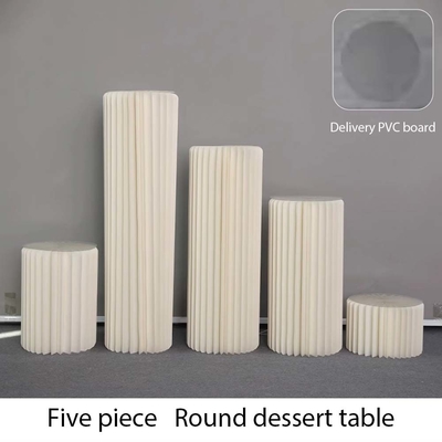 Acrylic Cylindrical Foldable Dessert Table in Custom Shape for Paper Folding Occassion Wedding Birthday Party Decoration