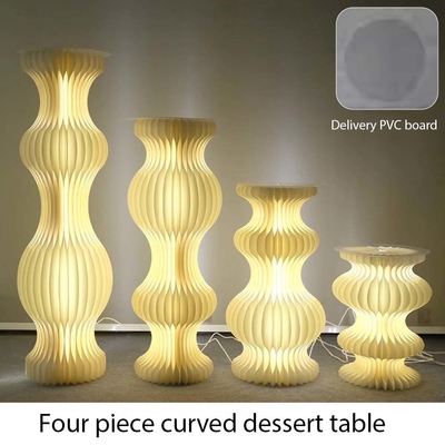 Acrylic Cylindrical Foldable Dessert Table in Custom Shape for Paper Folding Occassion Wedding Birthday Party Decoration