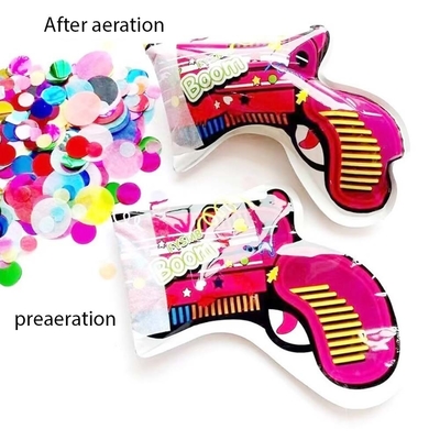 Automatic Inflatable Fireworks Gun Toy Aluminum Film Birthday Wedding Hotel New Year Party Atmosphere Metallic Balloons Gun