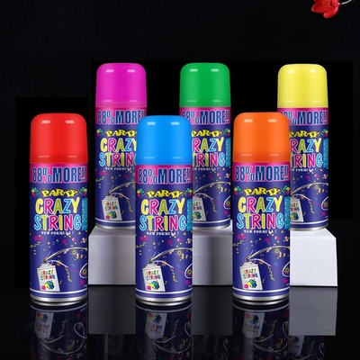 Shooting Range 5-8m Economical Colorful Streamer and Silly Crazy String Spray for Festival Decorations