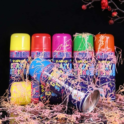 Shooting Range 5-8m Economical Colorful Streamer and Silly Crazy String Spray for Festival Decorations